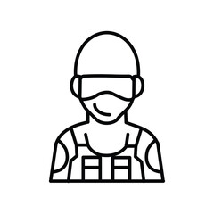 Soldier Male simple line icon