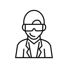 DJ Male simple line icon