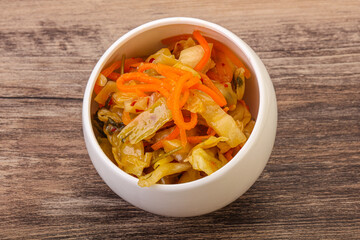 Spicy pickled cabbage with carrot