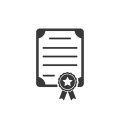 Certificate icon in flat style. Vector illustration