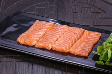 Japanese cuisine Sashimi with salmon