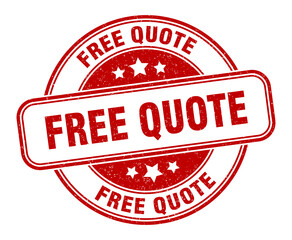 free quote stamp. free quote label. round grunge sign