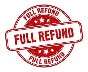 full refund stamp. full refund label. round grunge sign