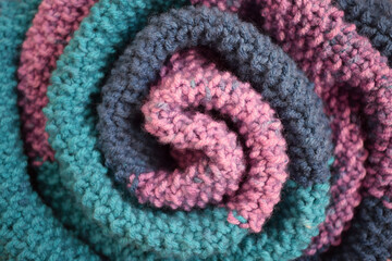 Multicolored wool background.Knitted abstraction.Background Wallpaper.