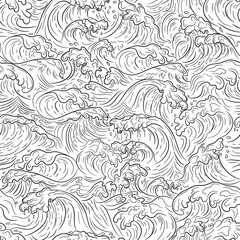 Japanese water wave background. Japanese sea new pattern seamless vector in graphic style background for fabric,textile,Advertising work,Publication,Vector Illustration design.