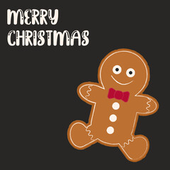 Obraz premium gingerbread man greeting card merry christmas