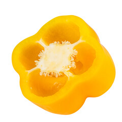 Yellow sweet pepper bell isolated on white background