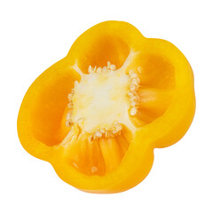 Yellow sweet pepper bell isolated on white background