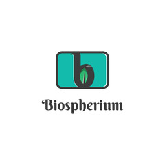 letter b logo initial nature eco decoration with leaf