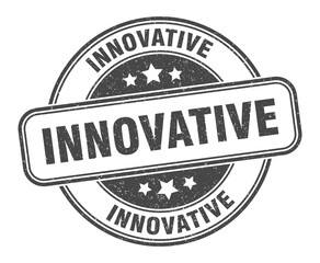 innovative stamp. innovative label. round grunge sign