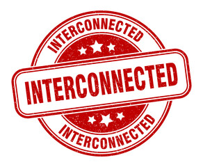 interconnected stamp. interconnected label. round grunge sign