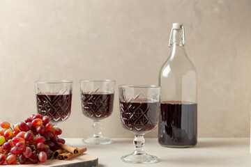 still life with red wine