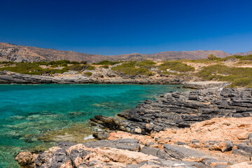 Fototapeta premium Crystal clear waters on the coast of Greece