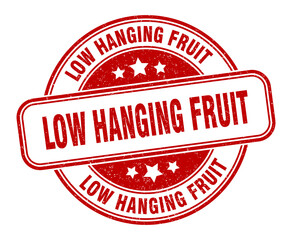 low hanging fruit stamp. low hanging fruit label. round grunge sign