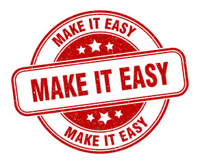 make it easy stamp. make it easy label. round grunge sign