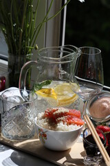 glass of wine and fruit