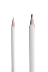 Two simple pencils isolated on white background