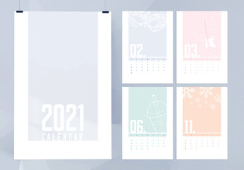 Simple Minimal Illustration Calendar