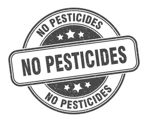 no pesticides stamp. no pesticides label. round grunge sign