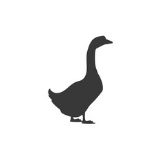 Goose vector silhouette icon. Vector illustration flat