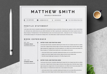 Minimal Resume, Cover Letter and Reference Page Set