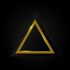 Luxury golden triangle sparkling frame design background