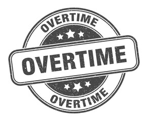 overtime stamp. overtime label. round grunge sign