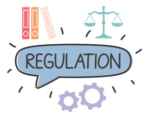 word regulation concept - vector illustration