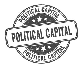 political capital stamp. political capital label. round grunge sign