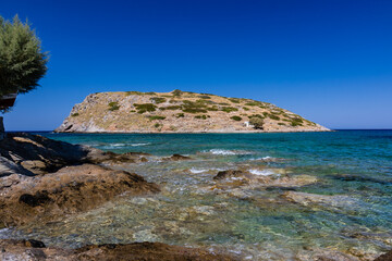 Ancient Minoan ruins on a small island in Crete