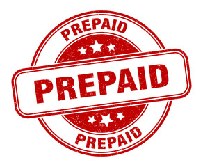 prepaid stamp. prepaid label. round grunge sign