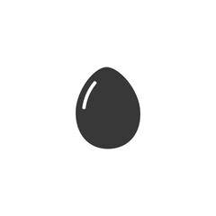 Egg Food Icon Solid Breakfast silhouette On White