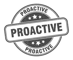 proactive stamp. proactive label. round grunge sign