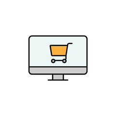 monitor, shopping, online line icon. Elements of black friday and sales icon. Premium quality graphic design icon. Can be used for web, logo, mobile app, UI, UX on white background