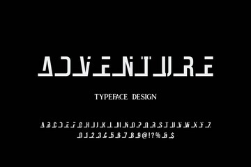 typeface vector design, classic lettering, alphabet font, white and black style background