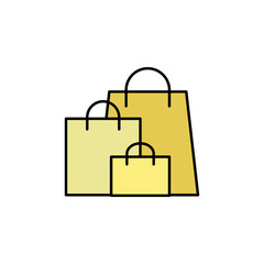 shopping, bags line icon. Elements of black friday and sales icon. Premium quality graphic design icon. Can be used for web, logo, mobile app, UI, UX on white background