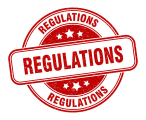regulations stamp. regulations label. round grunge sign