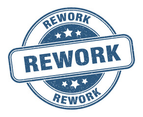 rework stamp. rework label. round grunge sign