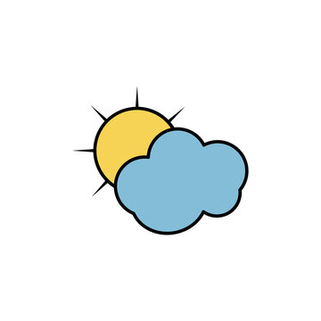 sun cloud, climate, weather line colored icon. elements of airport, travel illustration icons. signs, symbols can be used for web, logo, mobile app, UI, UX
