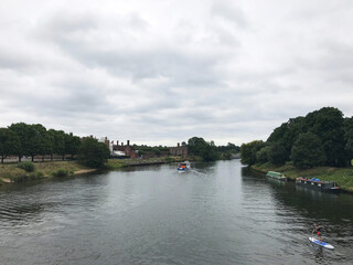 Fototapeta na wymiar River Thames at Hampton Court, Richmond-Upon-Thames in London, England, UK
