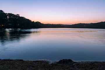 Sunset over the Lagoon with Clear Skies
