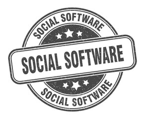 Obraz premium social software stamp. social software label. round grunge sign