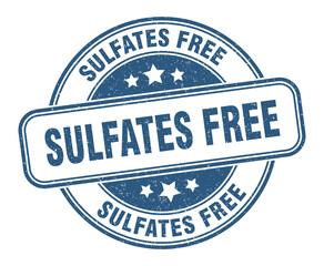 sulfates free stamp. sulfates free label. round grunge sign