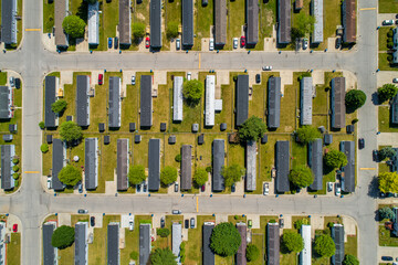 Trailer Park Overhead View. 