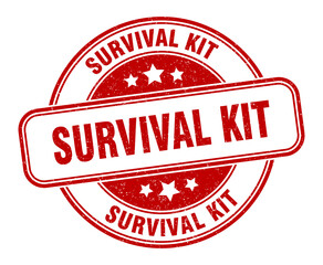 survival kit stamp. survival kit label. round grunge sign