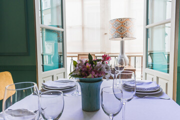 Decorated elegant table in a top restaurant