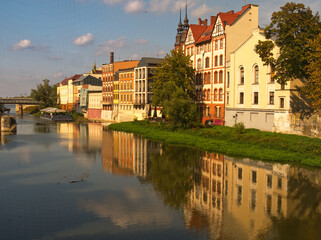 Fototapeta na wymiar View on a Mlynowka Channel in Opole.
