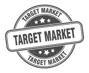 target market stamp. target market label. round grunge sign