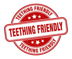 teething friendly stamp. teething friendly label. round grunge sign