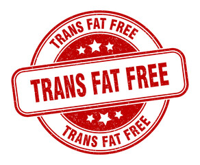 trans fat free stamp. trans fat free label. round grunge sign